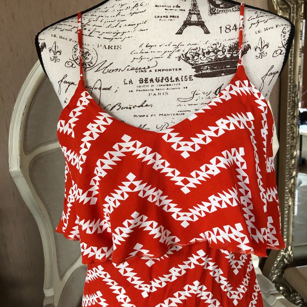 Summer short flowy spaghetti strap dress crepe - Picture 3 of 6